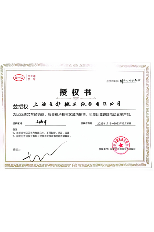 江阴市BYD2023授权书