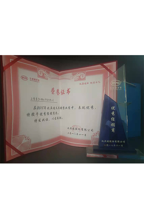江阴市比亚迪2018优秀经销商